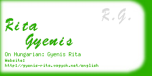 rita gyenis business card